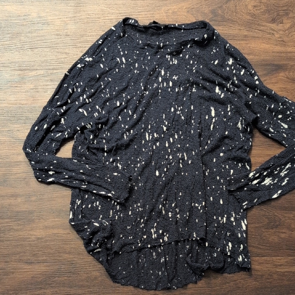 Generation Love Black and White Speckled Long Sleeve Top
